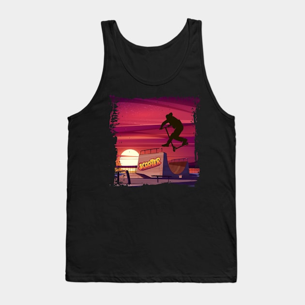 Sunset in scooter park Tank Top by stuntscooter